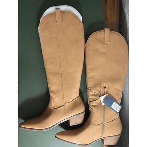 Universal Thread Women's Western Tall Faux Leather Knee High Boots Size 11